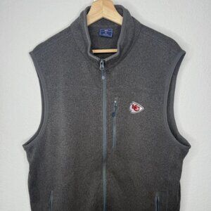 Vineyard Vines Kansas City Chiefs Fleece Full-Zip Men’s Sweater Vest XL Gray